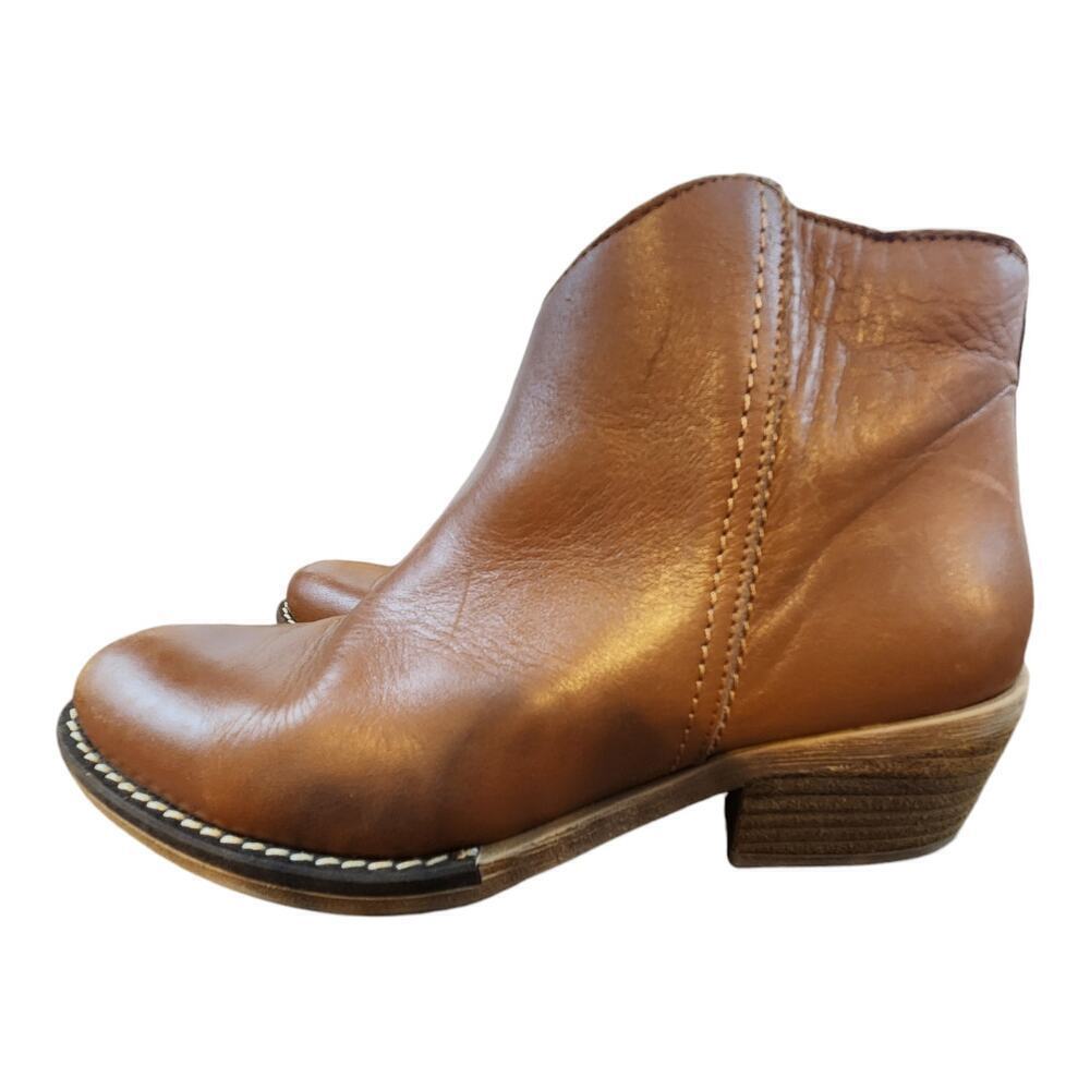 Marroqui Sanchez Leather boots made in‎ spain ankle booties Brown sz 38, 7.5
